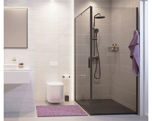 Душевой уголок WasserKRAFT Elbe 120x100 74P10 профиль Черный матовый стекло прозрачное