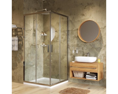 Душевой уголок WasserKRAFT Lippe 80x80 45S02 профиль Хром стекло прозрачное