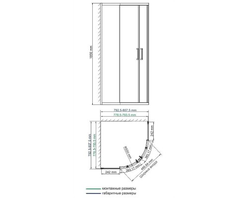 Душевой уголок WasserKRAFT Lippe 80x80 45S00 профиль Хром стекло прозрачное