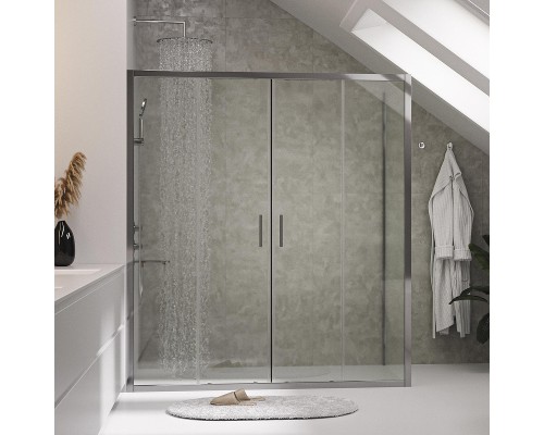 Душевой уголок WasserKRAFT Lippe 160x90 45S51 профиль Серебристый стекло прозрачное