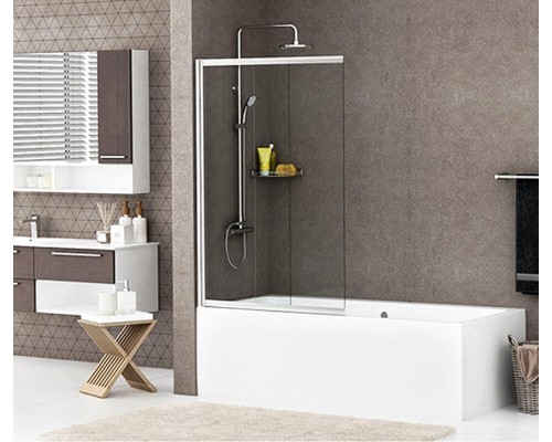 Шторка на ванну WasserKRAFT Main 80 41S02-80WS профиль Хром стекло прозрачное