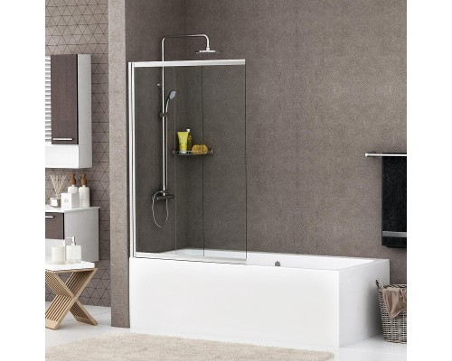 Шторка на ванну WasserKRAFT Main 80 41S02-80 профиль Хром стекло прозрачное