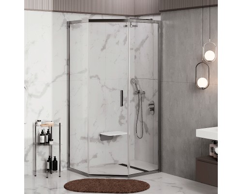 Душевой уголок WasserKRAFT Naab 100x100 86S38 профиль Хром стекло прозрачное