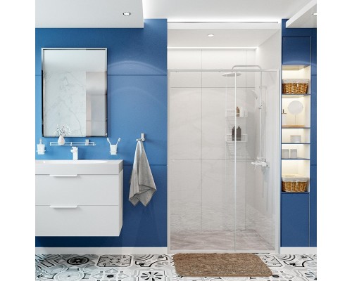 Душевая дверь WasserKRAFT Rhin 100 44S12 профиль Белый стекло прозрачное