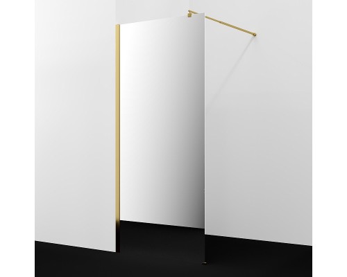 Душевая перегородка WasserKRAFT Rur 90 30W39PG-MR профиль Золото глянцевое стекло зеркальное