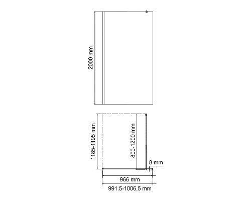 Душевая перегородка WasserKRAFT Rur 100 30W44GR-TG профиль Графит стекло тонированное