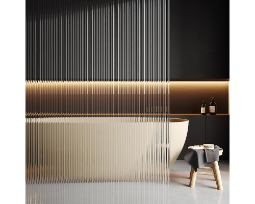 Душевая перегородка WasserKRAFT Rur 100 30W44RG-FL профиль Розовое золото стекло рифленое