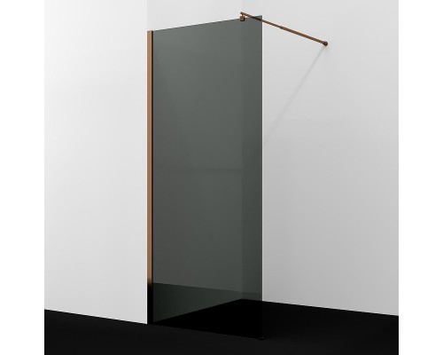 Душевая перегородка WasserKRAFT Rur 110 30W46RG-TG профиль Розовое золото стекло тонированное