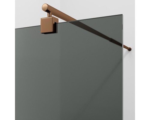 Душевая перегородка WasserKRAFT Rur 110 30W46RG-TG профиль Розовое золото стекло тонированное