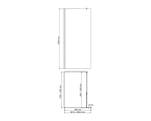 Душевая перегородка WasserKRAFT Rur 90 30W39BG-MG профиль цвет Золото матовое стекло матовое
