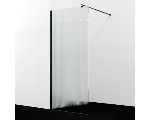 Душевая перегородка WasserKRAFT Rur 90 30W39MB-FL профиль цвет Черный матовый стекло рифленое