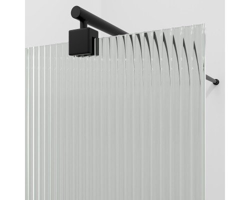 Душевая перегородка WasserKRAFT Rur 90 30W39MB-FL профиль цвет Черный матовый стекло рифленое