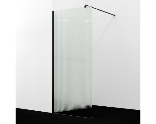 Душевая перегородка WasserKRAFT Rur 90 30W39MB-FL профиль цвет Черный матовый стекло рифленое