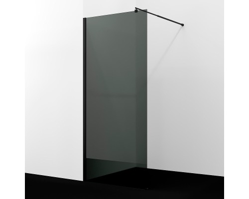 Душевая перегородка WasserKRAFT Rur 90 30W39MB-TG профиль цвет Черный матовый стекло тонированное