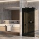Душевая перегородка WasserKRAFT Rur 90 30W39MB-TG профиль цвет Черный матовый стекло тонированное