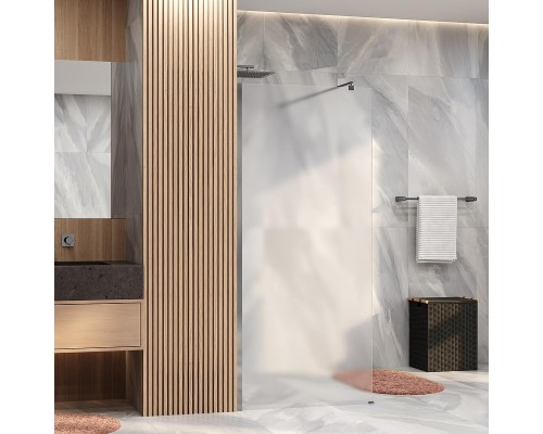 Душевая перегородка WasserKRAFT Rur 90 30W39-MG профиль цвет Хром стекло матовое