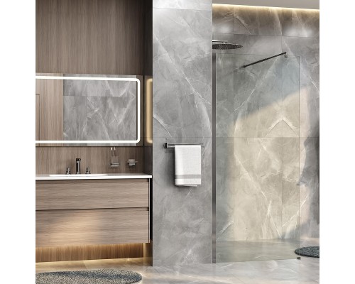 Душевая перегородка WasserKRAFT Rur 120 30W40 профиль цвет Хром стекло прозрачное