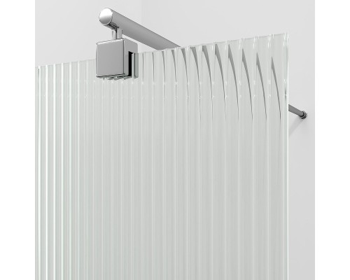 Душевая перегородка WasserKRAFT Rur 120 30W40-FL профиль цвет Хром стекло рифленое