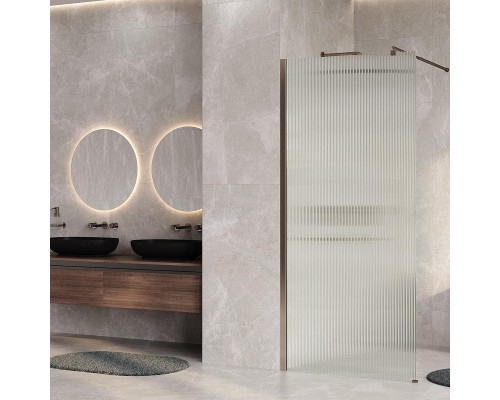 Душевая перегородка WasserKRAFT Rur 120 30W40-FL профиль цвет Хром стекло рифленое