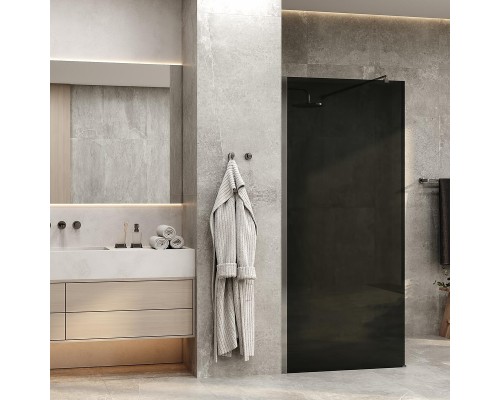 Душевая перегородка WasserKRAFT Rur 120 30W40-TG профиль цвет Хром стекло тонированное