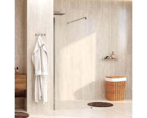 Душевая перегородка WasserKRAFT Rur 120 30W40-TXG профиль цвет Хром стекло текстурное