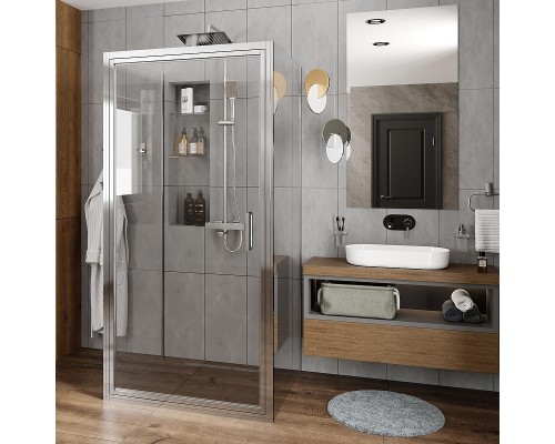 Душевой уголок WasserKRAFT Salm 100x90 27I41 профиль Хром стекло прозрачное