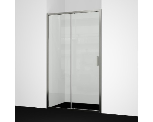 Душевая дверь WasserKRAFT Tauber 130 64S30 профиль цвет Никель стекло прозрачное