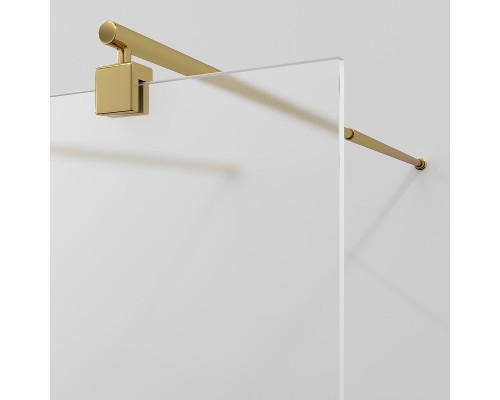 Душевая перегородка WasserKRAFT Vechte 90 60W39PG-MG профиль Золото глянцевое стекло матовое