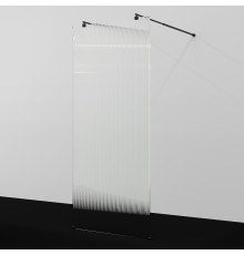 Душевая перегородка WasserKRAFT Vechte 120 60W40MB-FL профиль Черный стекло рифленое