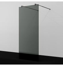 Душевая перегородка WasserKRAFT Vechte 120 60W40MB-TG профиль Черный стекло тонированное