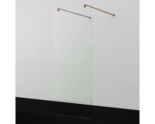 Душевая перегородка WasserKRAFT Vechte 120 60W40RG профиль Розовое золото стекло прозрачное