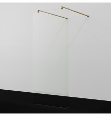 Душевая перегородка WasserKRAFT Vechte 100 60W44BG профиль Золото матовое стекло прозрачное