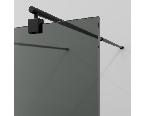 Душевая перегородка WasserKRAFT Vechte 100 60W44MB-TG профиль Черный стекло тонированное