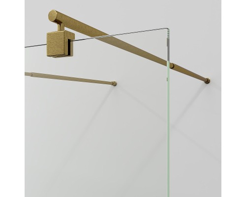 Душевая перегородка WasserKRAFT Vechte 110 60W46BG профиль Золото матовое стекло прозрачное