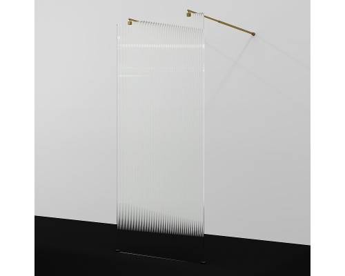 Душевая перегородка WasserKRAFT Vechte 110 60W46BG-FL профиль Золото матовое стекло рифленое