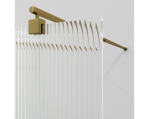 Душевая перегородка WasserKRAFT Vechte 110 60W46BG-FL профиль Золото матовое стекло рифленое