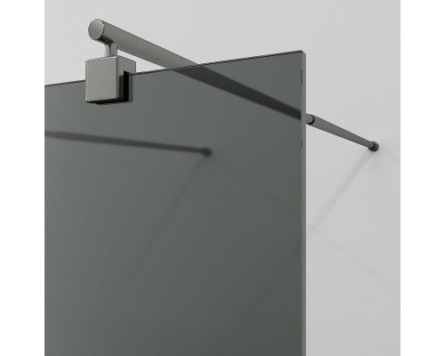 Душевая перегородка WasserKRAFT Vechte 110 60W46GR-TG профиль Графит стекло тонированное