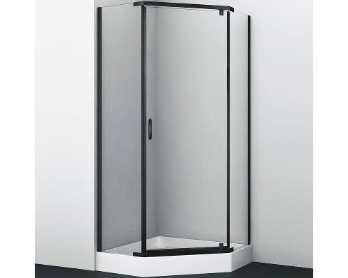 Душевой уголок WasserKRAFT Wiese 100x100 84P38 профиль Черный матовый стекло прозрачное
