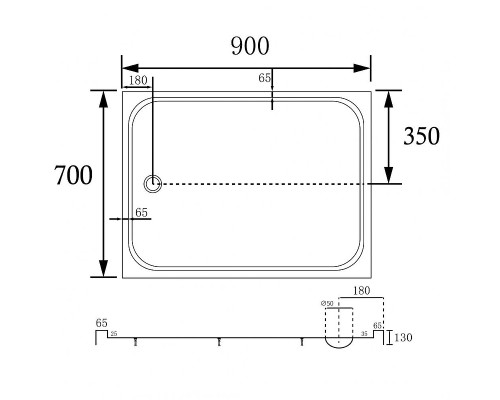Акриловый поддон для душа Abber 90х70 AD3C097 цвет Белый