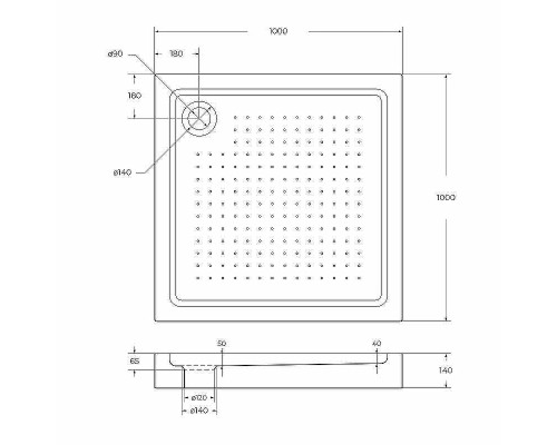 Акриловый поддон для душа BelBagno Tray 100x100 TRAY-BB-A-100-15-W Белый