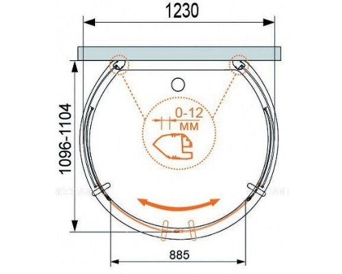 Акриловый поддон для душа Cezares Tray A 123x110 TRAY-A-MODENA-O-123/110-15-W Белый