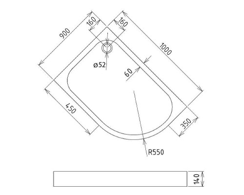 Акриловый поддон для душа Gemy Gemy 90x100 ST19 L цвет Белый