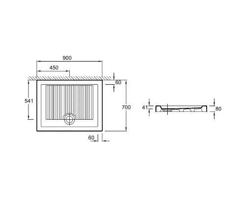 Керамический поддон для душа Jacob Delafon Kyreo 90х70 EN111-00 цвет Белый