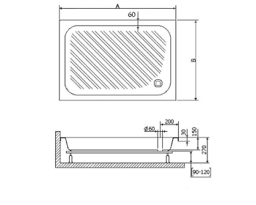 Акриловый поддон для душа RGW Acrylic B/CL-S 90x70 16180279-51 Белый