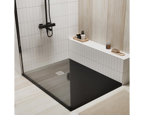 Душевой поддон из искусственного камня WasserKRAFT Dill 120x90 61T07 Черный матовый
