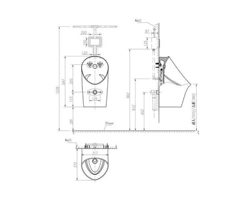 Писсуар Arrow AN661 подвесной цвет Белый