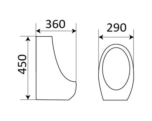 Писсуар CeramaLux X545S с кнопочным механизмом смыва