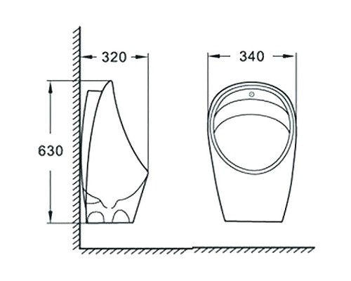 Писсуар CeramaLux X560S Белый с сенсорным механизмом смыва