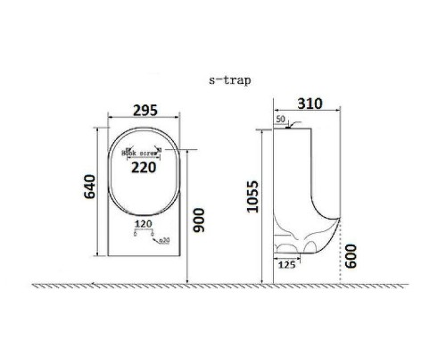 Писсуар CeramaLux Х541S подвесной Белый