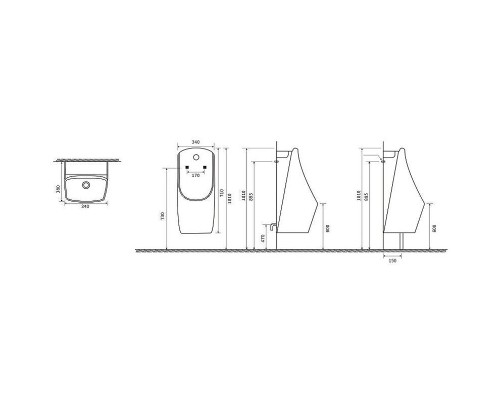 Писсуар CeramaLux X577S подвесной с вертикальным выпуском